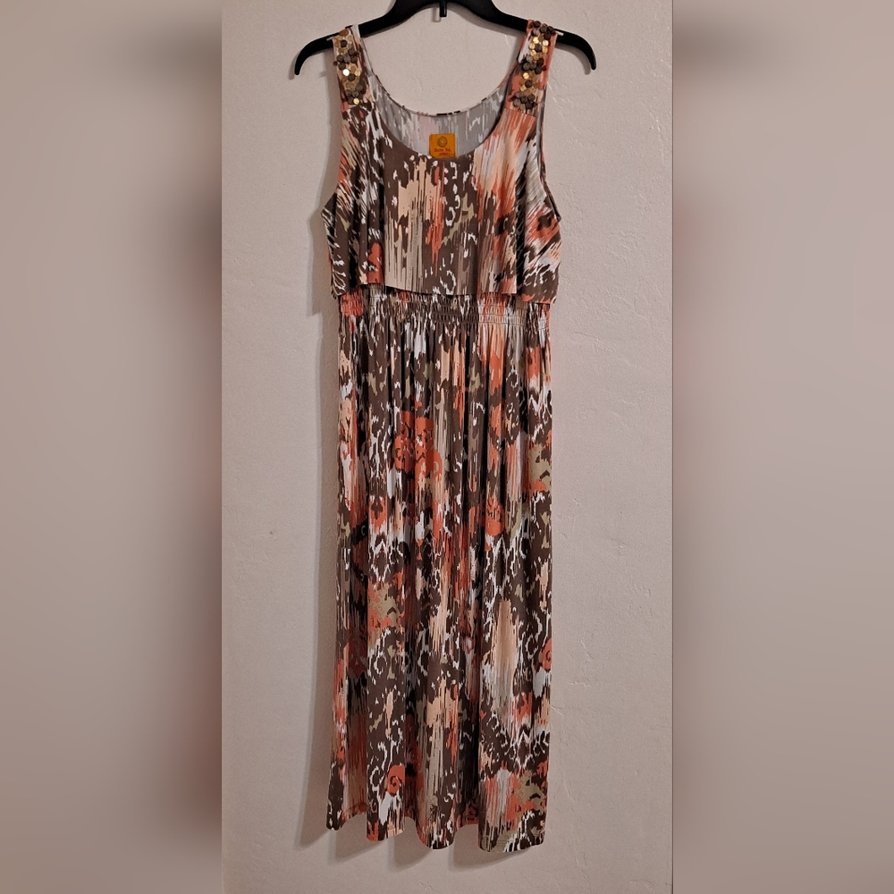 Ruby Rd. Sleeveless Abstract Print Maxi Dress Run… - image 1